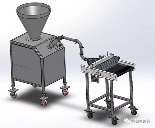 工业食品加工设备挤压机3d图纸 solidworks设计 附step igs